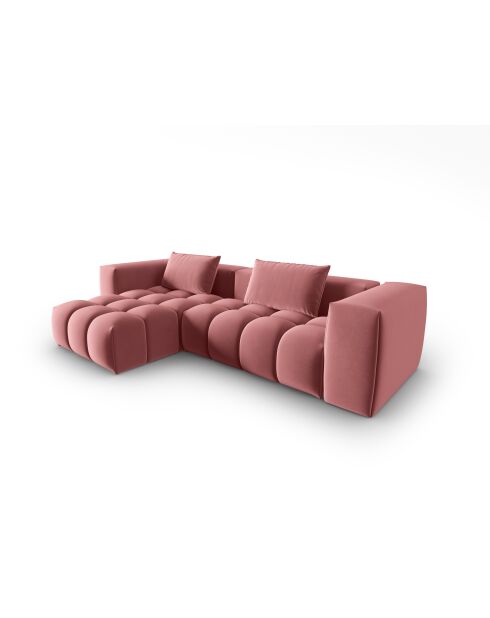 Verona Flamant 3-Sitzer Modulares Ecksofa aus Samt links - 260x145x70 cm