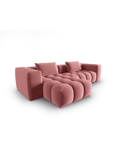 Verona Flamant 3-Sitzer Modulares Ecksofa aus Samt links - 260x145x70 cm
