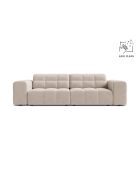 Canapé velours Chicago 3 places beige clair - 212x102x78 cm
