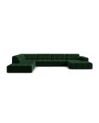 Panorama-Ecksofa (linke Seite) Chicago 7-Sitzer aus Samt, flaschengrün — 375 x 263 x 78 cm