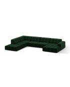 Panorama-Ecksofa (linke Seite) Chicago 7-Sitzer aus Samt, flaschengrün — 375 x 263 x 78 cm