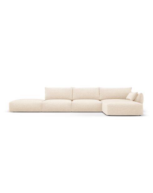 Matera 5-zits hoekbank rechts lichtbeige - 364x171x85 cm