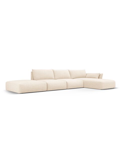 Matera 5-zits hoekbank rechts lichtbeige - 364x171x85 cm