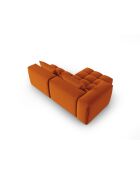 Verona Modulares Ecksofa aus Samt für 3 Personen, Terrakotta, für links, 205 x 145 x 70 cm