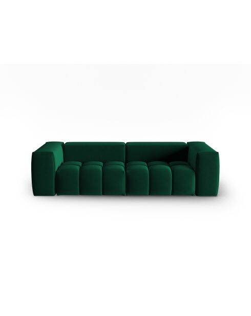 Canapé modulaire velours Verona 3 places vert bouteille - 230x85x70 cm