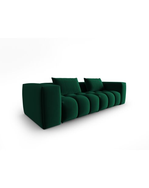 Canapé modulaire velours Verona 3 places vert bouteille - 230x85x70 cm
