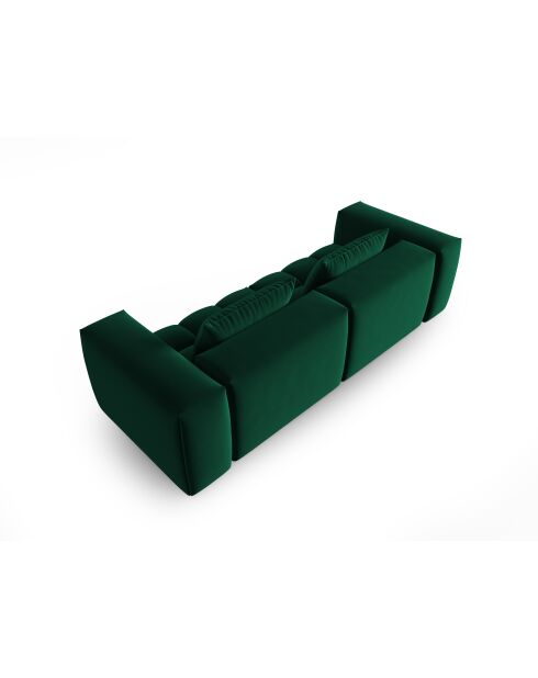 Canapé modulaire velours Verona 3 places vert bouteille - 230x85x70 cm