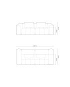 Canapé modulaire velours Verona 3 places vert bouteille - 230x85x70 cm