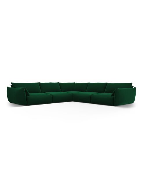 Matera Ecksofa aus symmetrischem Samt für 7 Personen, flaschengrün, 286 x 286 x 85 cm