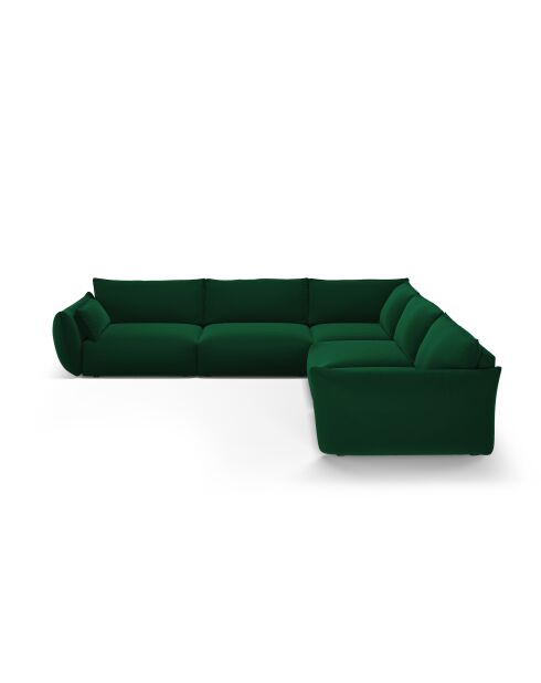 Matera Ecksofa aus symmetrischem Samt für 7 Personen, flaschengrün, 286 x 286 x 85 cm