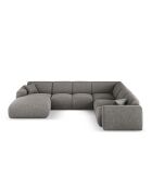 Nolio 6-Sitzer-Ecksofa mit grauem Panoramablick rechts - 342x252x72 cm