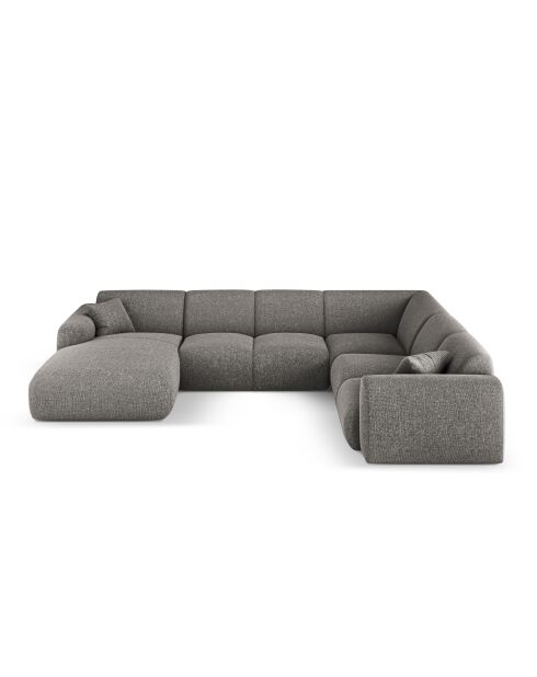 Nolio 6-Sitzer-Ecksofa mit grauem Panoramablick rechts - 342x252x72 cm