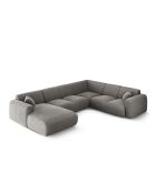 Nolio 6-Sitzer-Ecksofa mit grauem Panoramablick rechts - 342x252x72 cm