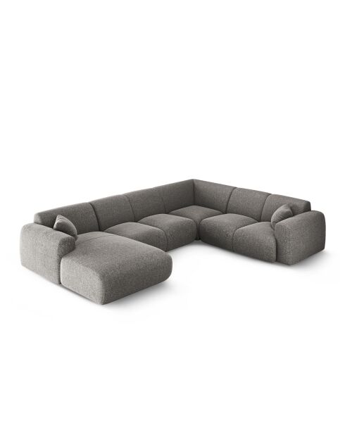 Nolio 6-Sitzer-Ecksofa mit grauem Panoramablick rechts - 342x252x72 cm