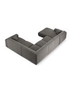 Nolio 6-Sitzer-Ecksofa mit grauem Panoramablick rechts - 342x252x72 cm