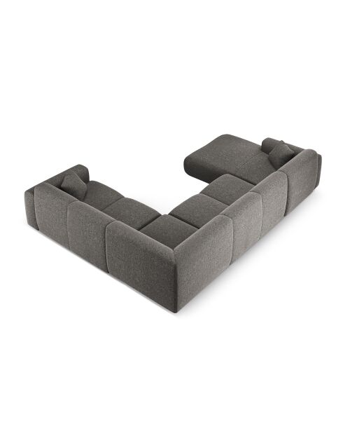 Nolio 6-Sitzer-Ecksofa mit grauem Panoramablick rechts - 342x252x72 cm