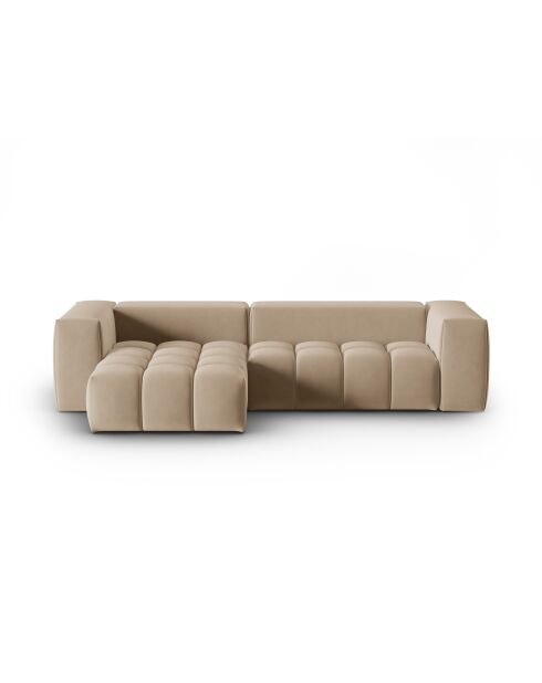 Verona 3-zits modulaire fluwelen linkerhoekbank the sand - 260x145x70 cm