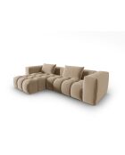 Verona 3-zits modulaire fluwelen linkerhoekbank the sand - 260x145x70 cm