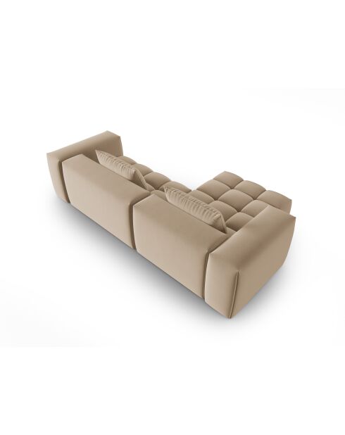 Verona 3-zits modulaire fluwelen linkerhoekbank the sand - 260x145x70 cm