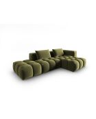 Verona 4-zits lichtgroene modulaire fluwelen hoekbank rechts - 265x145x70 cm