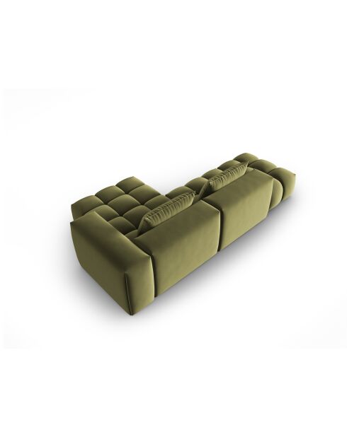Verona 4-zits lichtgroene modulaire fluwelen hoekbank rechts - 265x145x70 cm