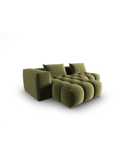 Verona 3-zits lichtgroene modulaire fluwelen hoekbank links - 205x145x70 cm