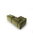 Verona 3-zits lichtgroene modulaire fluwelen hoekbank links - 205x145x70 cm