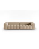 Modulares 5-Sitzer-Sofa Verona aus Samt im Sand - 290 x 85 x 70 cm