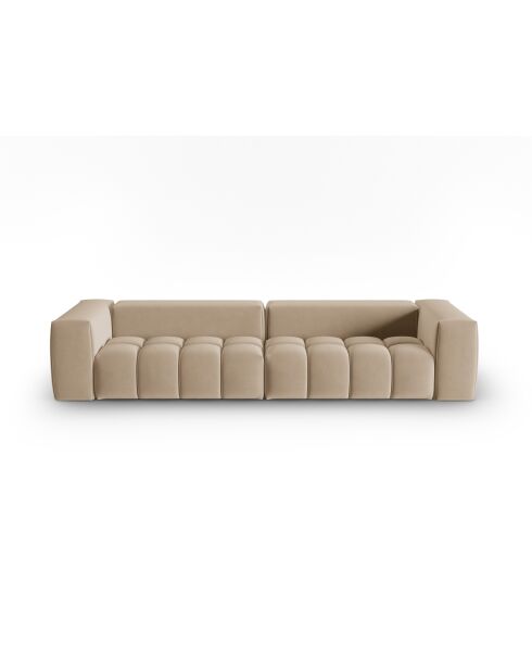 Modulares 5-Sitzer-Sofa Verona aus Samt im Sand - 290 x 85 x 70 cm