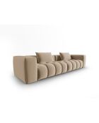 Modulares 5-Sitzer-Sofa Verona aus Samt im Sand - 290 x 85 x 70 cm