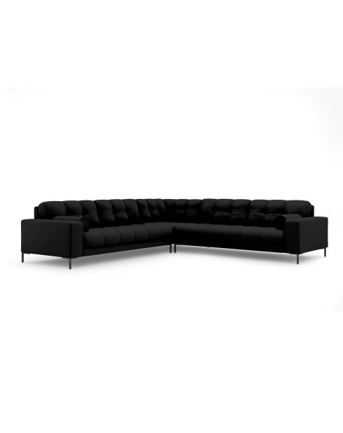 Sofá esquinero simétrico negro de 6 plazas Bali - 256x256x75 cm