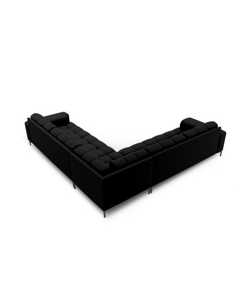 Sofá esquinero simétrico negro de 6 plazas Bali - 256x256x75 cm