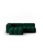 Verona 3-zits modulaire fluwelen linkerhoekbank flesgroen - 205x145x70 cm