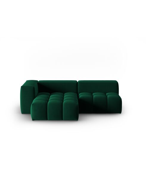 Verona 3-zits modulaire fluwelen linkerhoekbank flesgroen - 205x145x70 cm