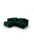 Verona 3-zits modulaire fluwelen linkerhoekbank flesgroen - 205x145x70 cm