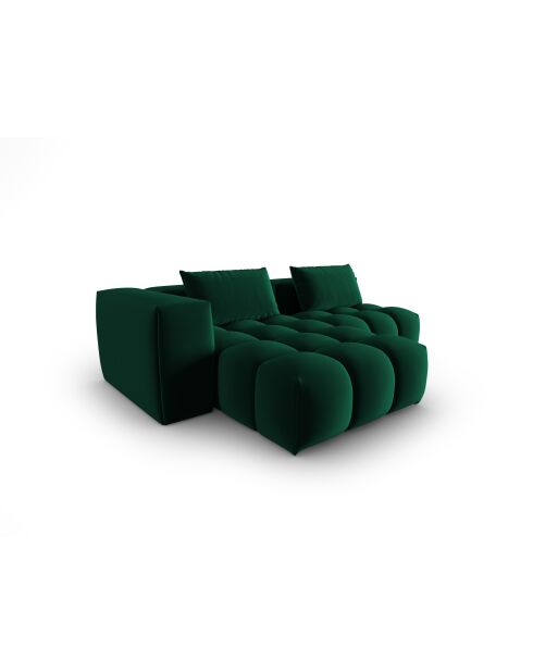 Verona 3-zits modulaire fluwelen linkerhoekbank flesgroen - 205x145x70 cm