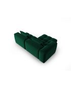 Verona 3-zits modulaire fluwelen linkerhoekbank flesgroen - 205x145x70 cm