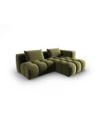 Hellgrünes modulares Ecksofa Verona aus Samt für 3 Personen, rechts, 205 x 145 x 70 cm
