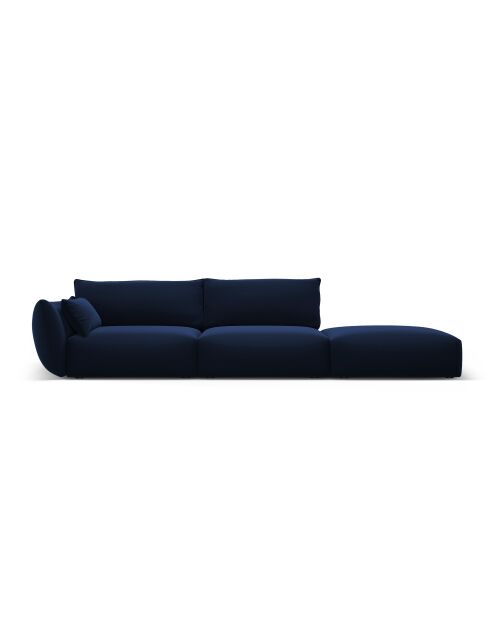Matera gerades 4-Sitzer-Sofa aus Samt, königsblau, 264 x 110 x 85 cm