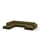 Panorama-Ecksofa (linke Seite) Chicago aus Samt, 7 Sitze, grün, 375 x 263 x 78 cm