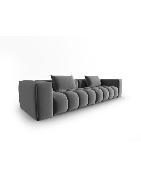 Verona 5-zits modulaire bank in warmgrijs fluweel - 290x85x70 cm