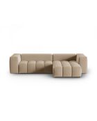 Modulares Ecksofa Verona aus Samt für 3 Personen, schwarz, 260 x 145 x 70 cm