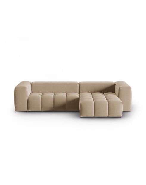 Modulares Ecksofa Verona aus Samt für 3 Personen, schwarz, 260 x 145 x 70 cm