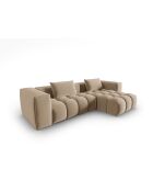 Modulares Ecksofa Verona aus Samt für 3 Personen, schwarz, 260 x 145 x 70 cm