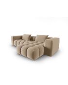 Modulares Ecksofa Verona aus Samt für 3 Personen, schwarz, 260 x 145 x 70 cm