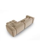 Modulares Ecksofa Verona aus Samt für 3 Personen, schwarz, 260 x 145 x 70 cm