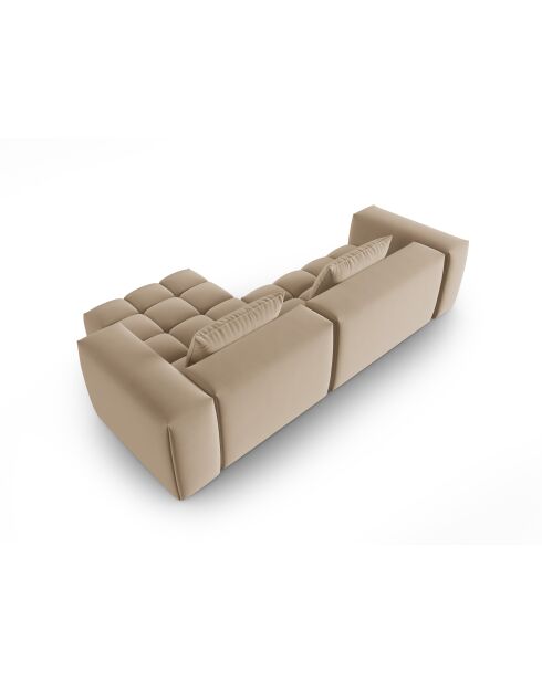 Modulares Ecksofa Verona aus Samt für 3 Personen, schwarz, 260 x 145 x 70 cm