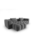 Verona 3-Sitzer-Ecksofa aus warmem grauem, modularem Samt, links, 260 x 145 x 70 cm