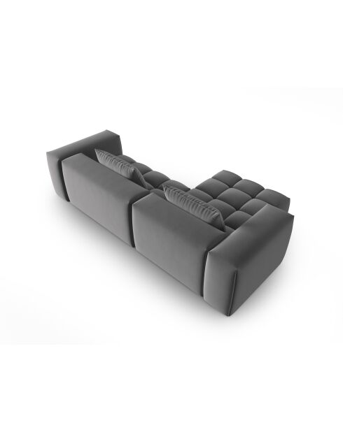Verona 3-zits warmgrijze modulaire fluwelen hoekbank links - 260x145x70 cm