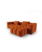 Modulares Ecksofa Verona aus Samt für 3 Personen, Terrakotta, 260 x 145 x 70 cm